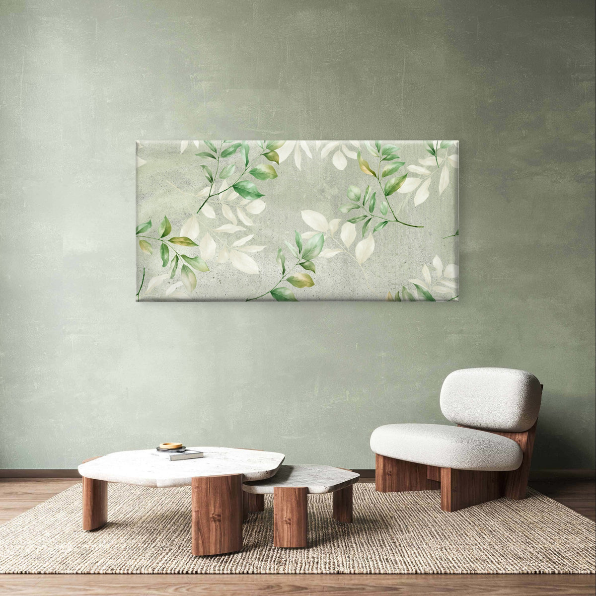 Botanical Eucalyptus Vine Branch Wall Art Canvas Office Home Framed 120x60cm