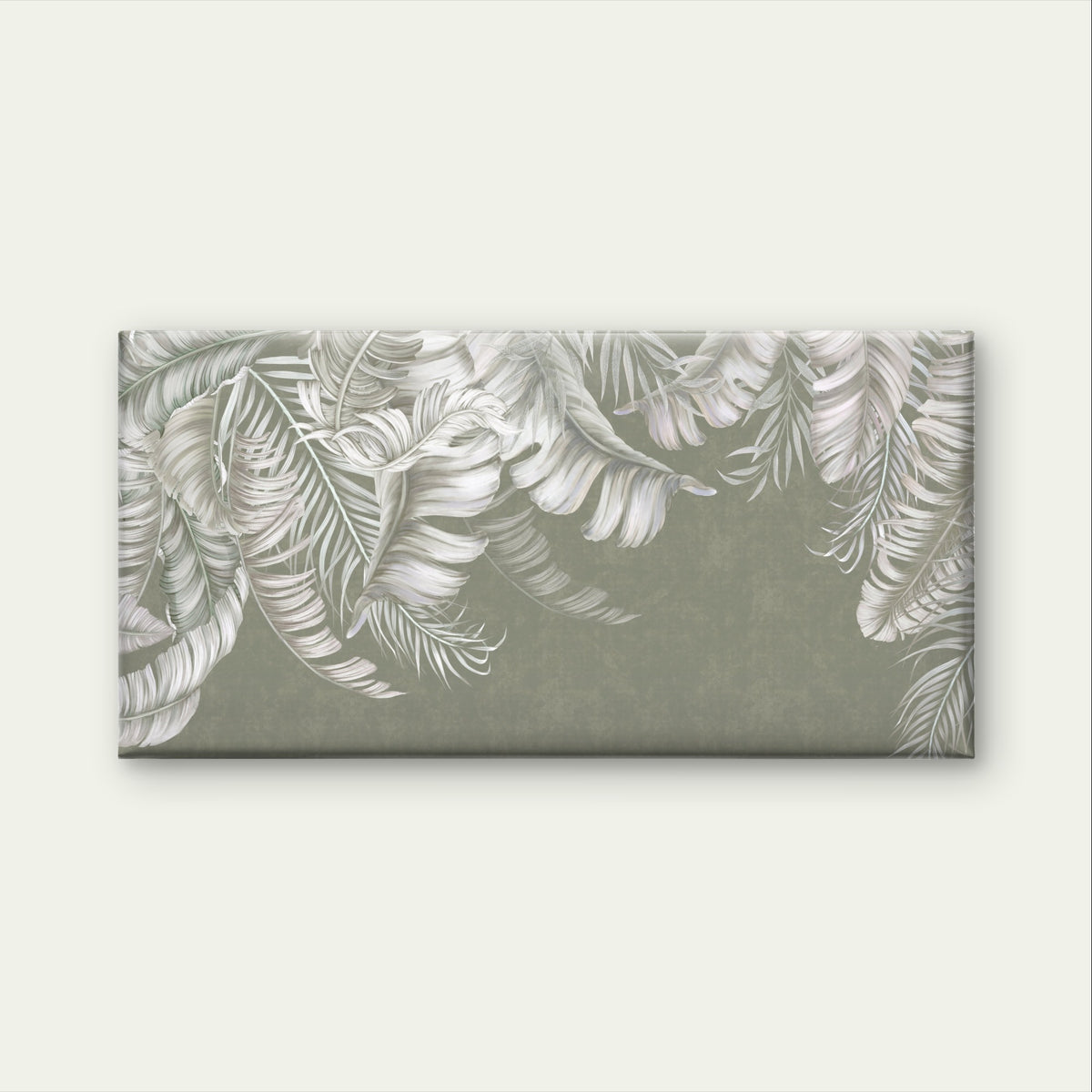Botanical Monstera Frond Foliage Wall Art Canvas Office Home Framed 120x60cm