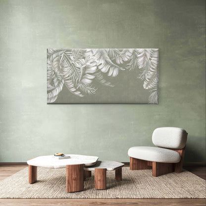 Botanical Monstera Frond Foliage Wall Art Canvas Office Home Framed 120x60cm