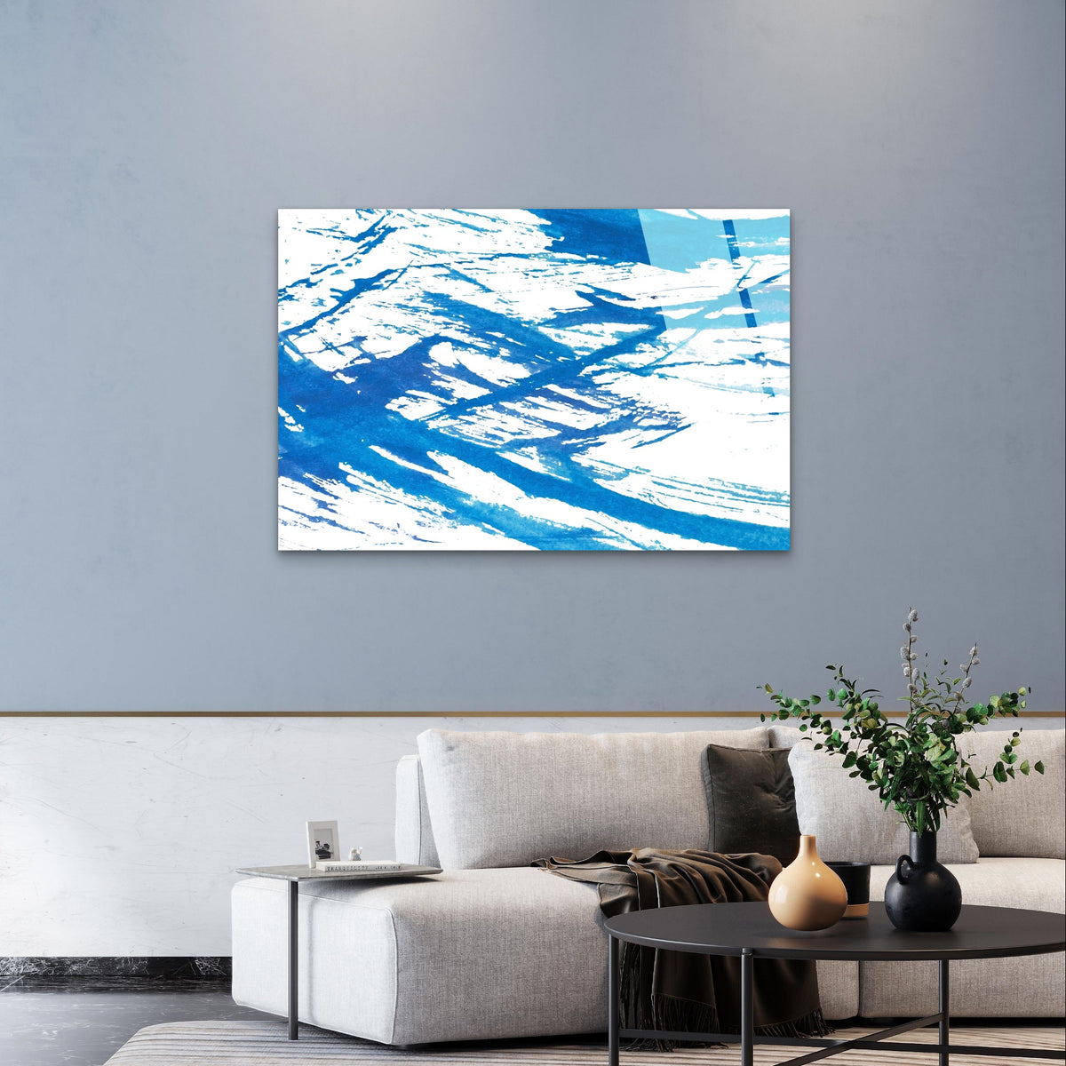 Modern Minimalist Watercolor Brush Acrylic Glass Printing Wall Art Australian Made Quality