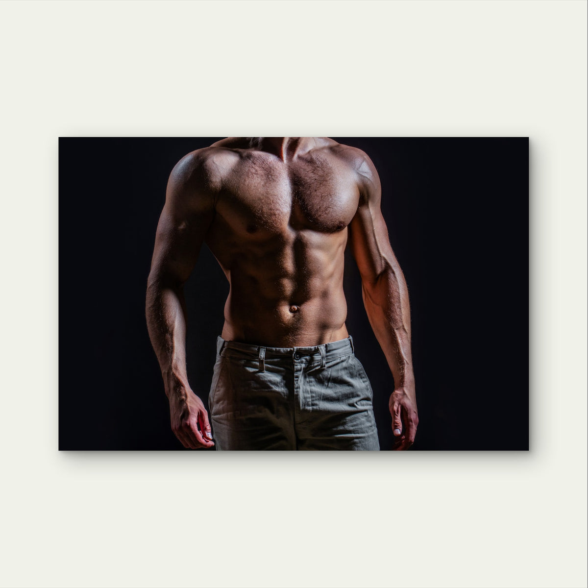 Athletic Torso Gym Workout Model 5mm Plastic Poster Ready to Hang 90x60cm