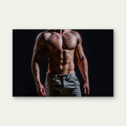 Athletic Torso Gym Workout Model 5mm Plastic Poster Ready to Hang 90x60cm