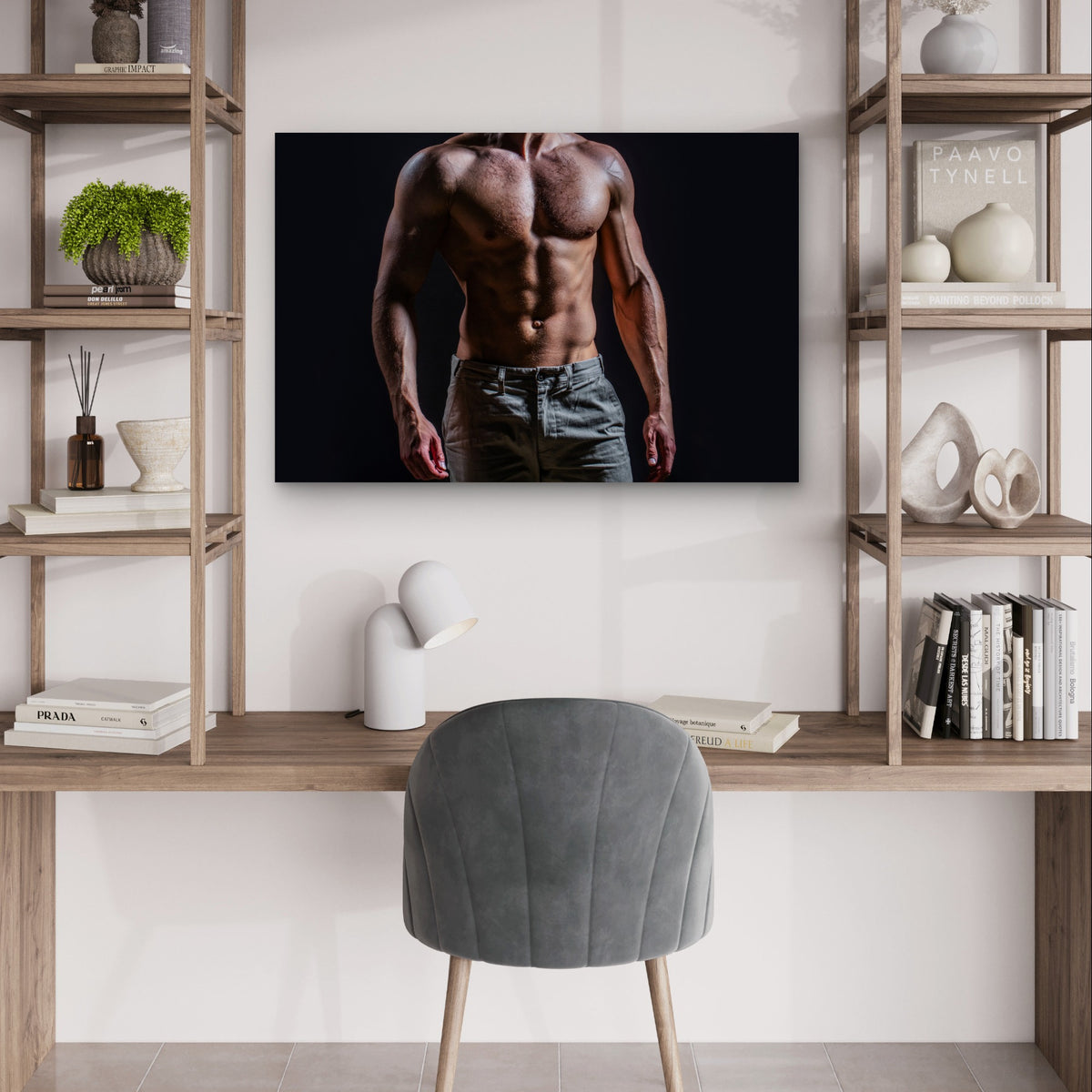 Athletic Torso Gym Workout Model 5mm Plastic Poster Ready to Hang 90x60cm