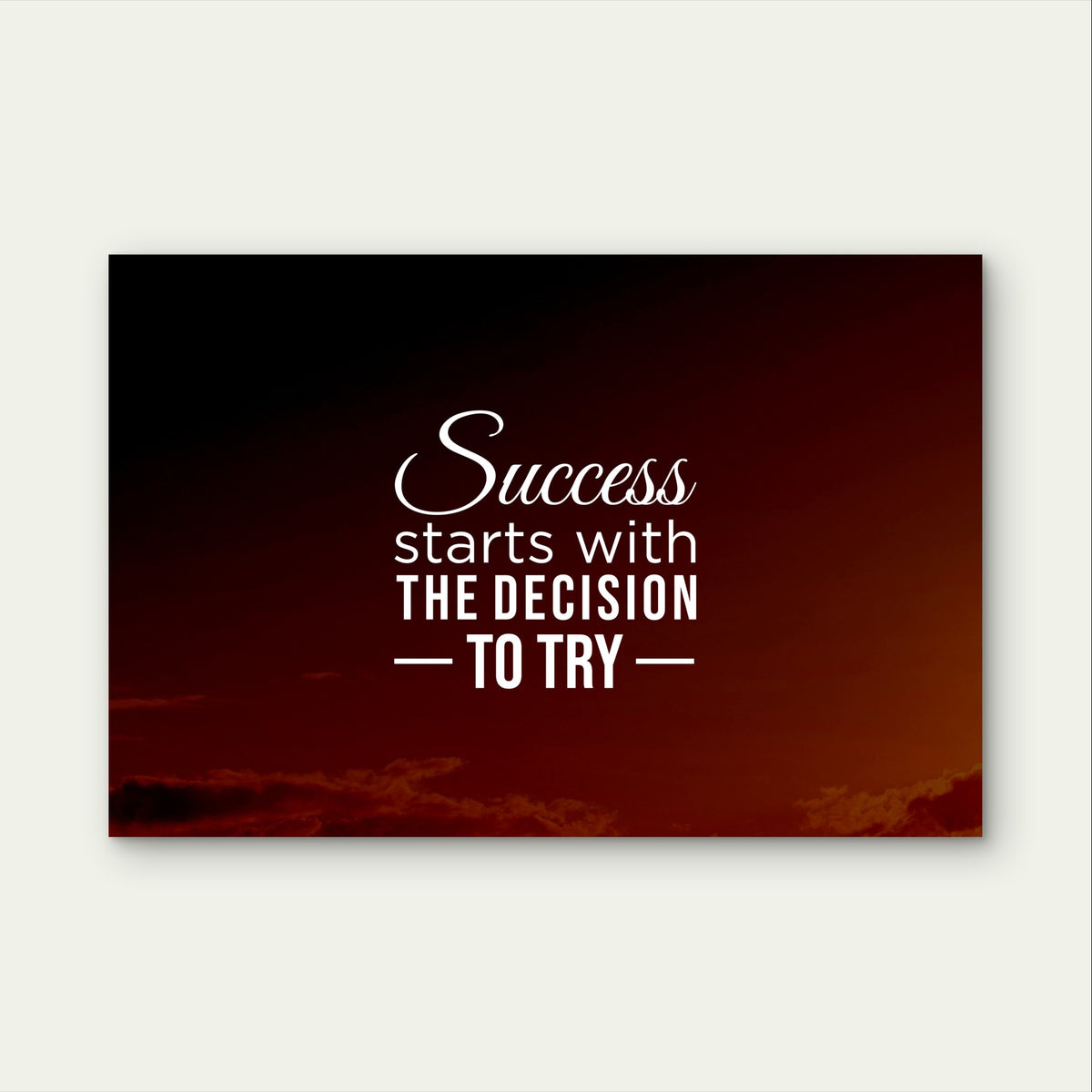 Positive Mindset Sunset Backdrop 5mm Plastic Poster Ready to Hang 90x60cm