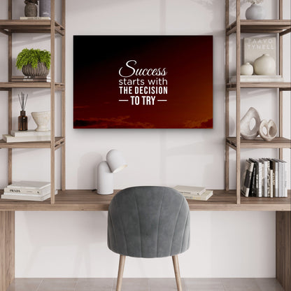 Positive Mindset Sunset Backdrop 5mm Plastic Poster Ready to Hang 90x60cm
