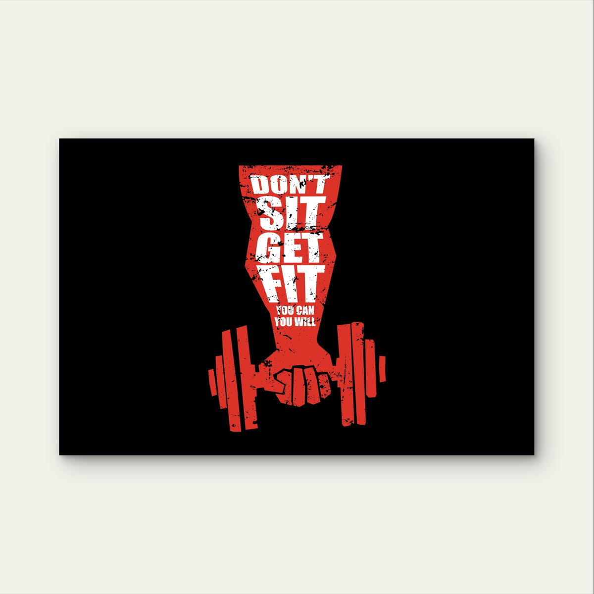 Motivational Gym Quote Dumbbell 5mm Plastic Poster Ready to Hang 90x60cm