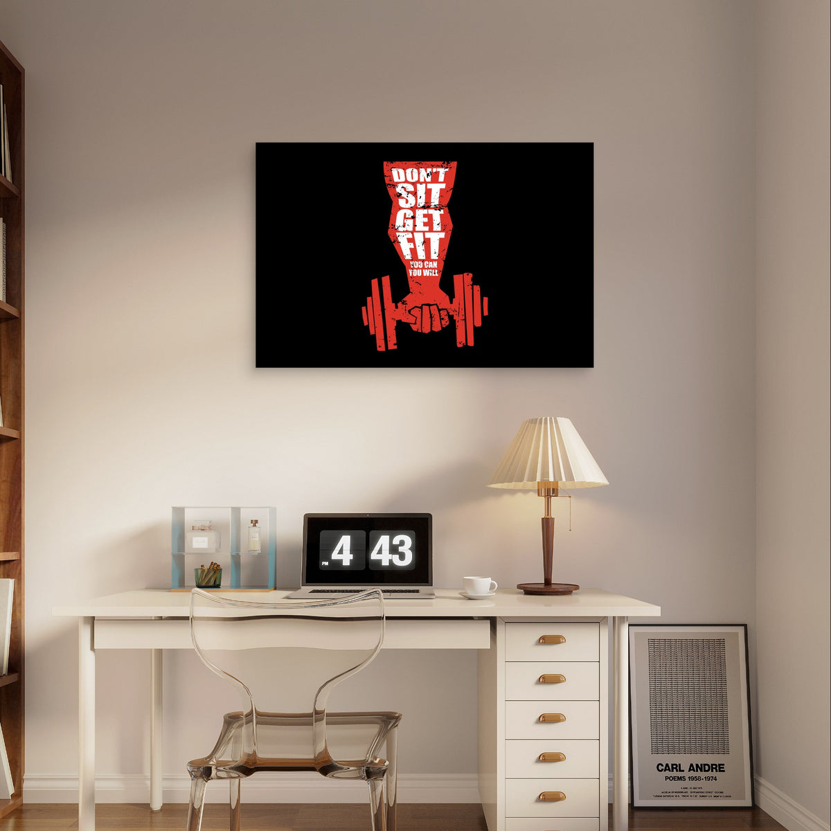 Motivational Gym Quote Dumbbell 5mm Plastic Poster Ready to Hang 90x60cm