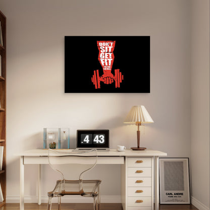 Motivational Gym Quote Dumbbell 5mm Plastic Poster Ready to Hang 90x60cm