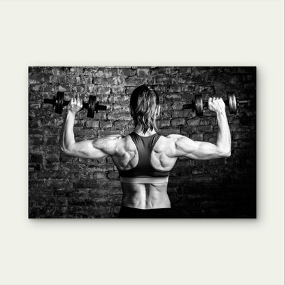 Female Bodybuilding Shoulder Back 5mm Plastic Poster Ready to Hang 90x60cm