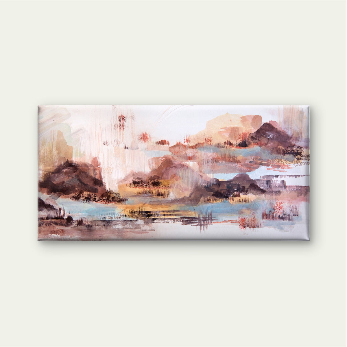 Abstract Earthy Canyon Sand Blush Wall Art Canvas Office Home Framed 120x60cm