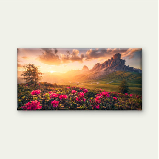 Passo Di Giau Dolomites Italy Peak Wall Art Canvas Office Home Framed 120x60cm