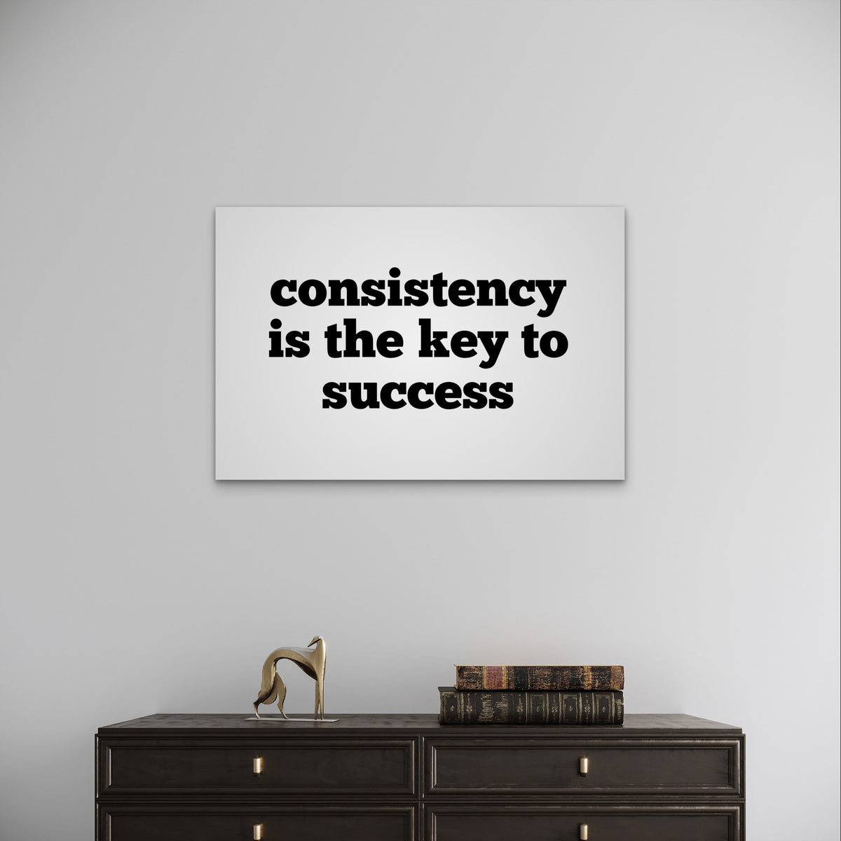 Consistency Key To Success Quote Sign 5mm Plastic Poster Ready to Hang 90x60cm