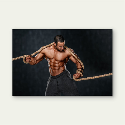 Muscular Male Athlete Gym Fitness Man 5mm Plastic Poster Ready to Hang 90x60cm