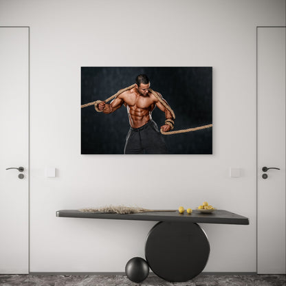 Muscular Male Athlete Gym Fitness Man 5mm Plastic Poster Ready to Hang 90x60cm