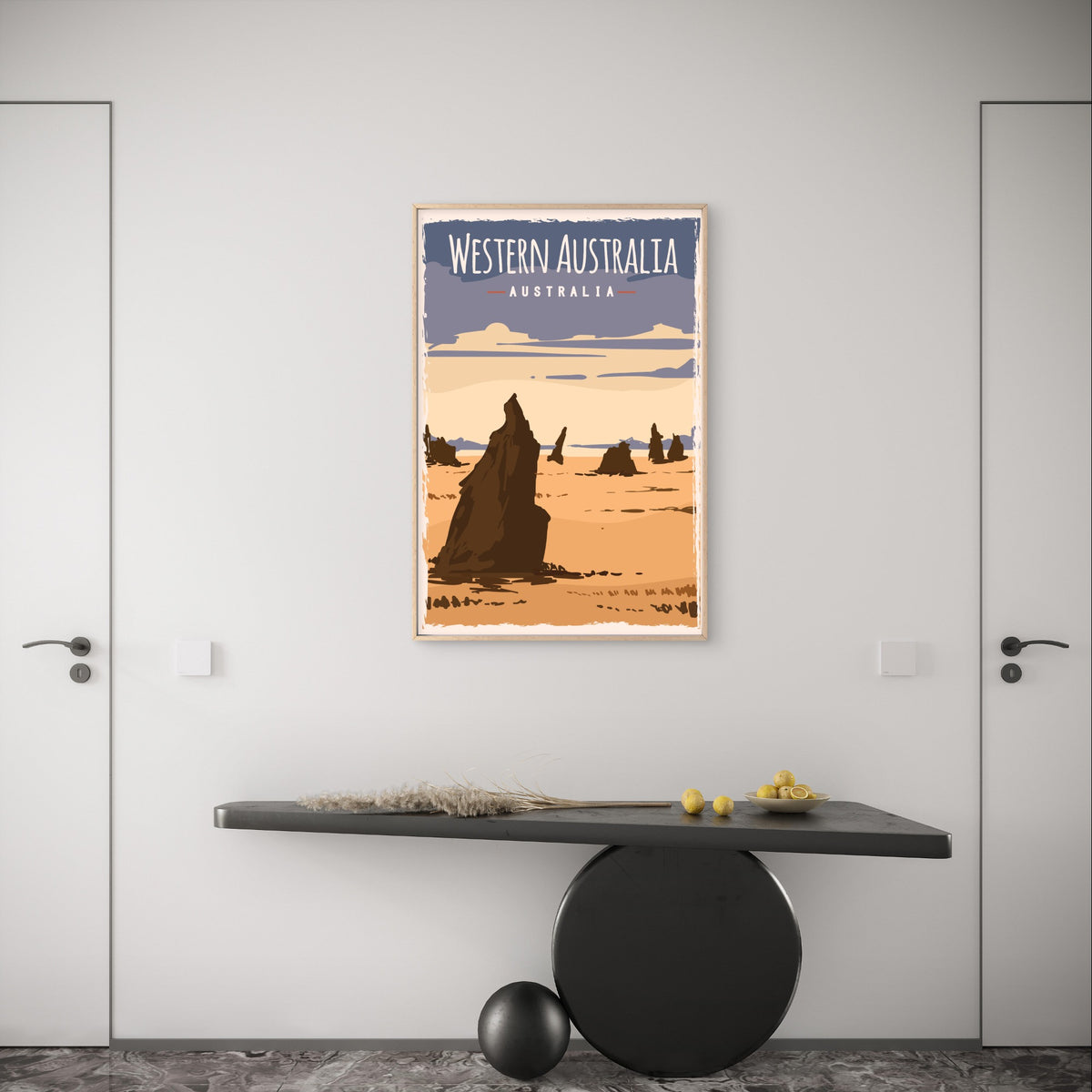 The Pinnacles Desert Nambung Western Australia Travel Poster Print Wall Art