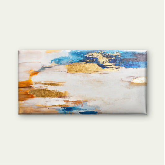 Nordic Blue Gold Foil Abstract Wall Art Canvas Office Home Framed 120x60cm