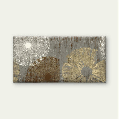 Nordic Grey Gold Textured Floral Wall Art Canvas Office Home Framed 120x60cm
