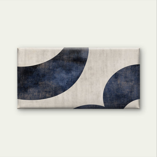 Abstract Navy Blue Beige Arches Wall Art Canvas Office Home Framed 120x60cm