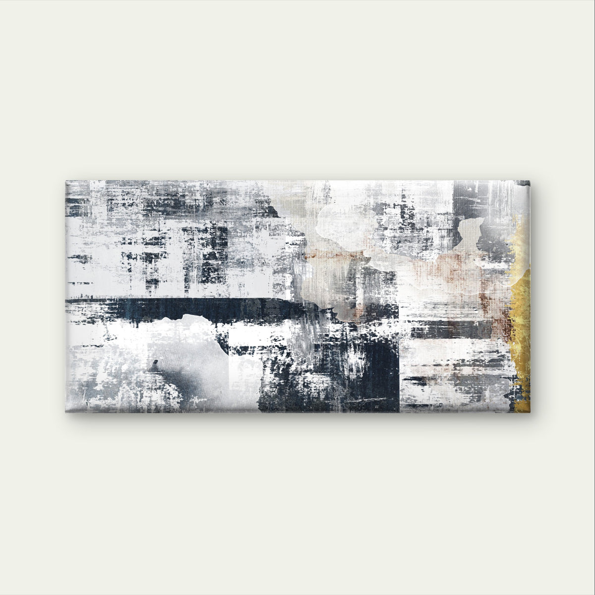 Modern Black White Abstract Wave Wall Art Canvas Office Home Framed 120x60cm