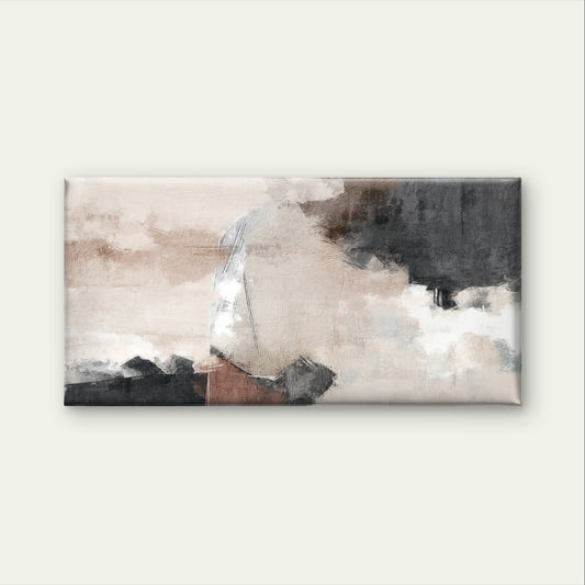 Modern Neutral Black Oil Texture Wall Art Canvas Office Home Framed 120x60cm