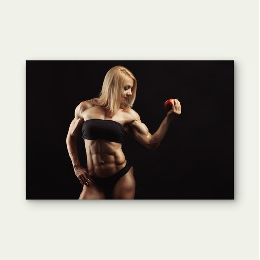 Muscular Female Bodybuilder Fitness 5mm Plastic Poster Ready to Hang 90x60cm