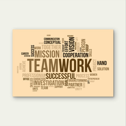 Office Mission Vision Typography Motivation 5mm Plastic Poster Ready to Hang 90X60cm
