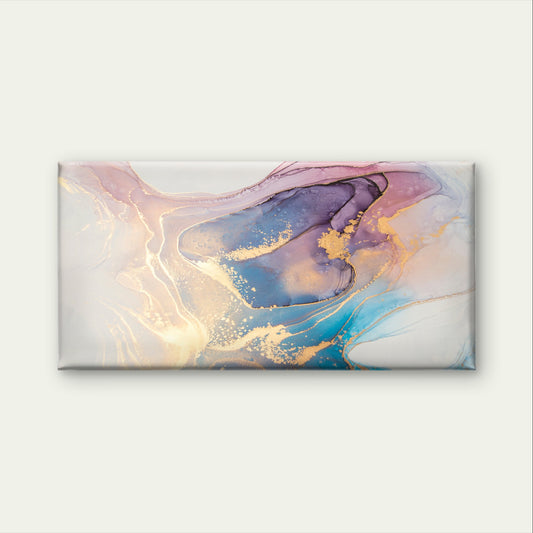Purple Blue Alcohol Abstract Fluid Wall Art Canvas Office Home Framed 120x60cm