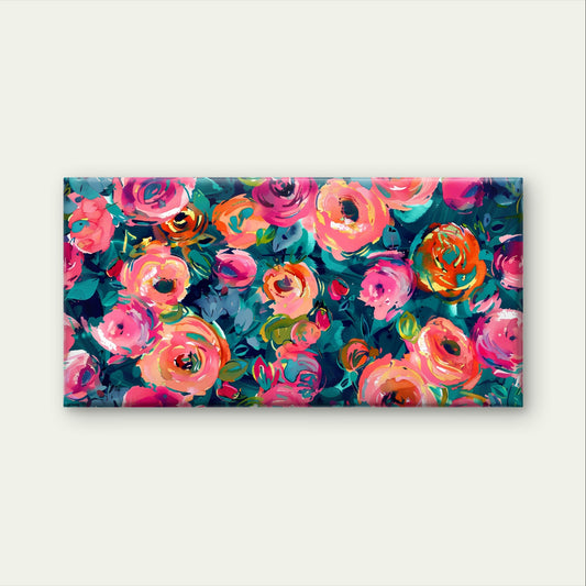 Colorful Rose Floral Abstract Paint Wall Art Canvas Office Home Framed 120x60cm