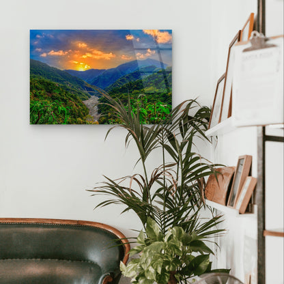 Mountain Sunrise Sky Valley Forest Acrylic Glass Printing Wall Art Australian Made Quality