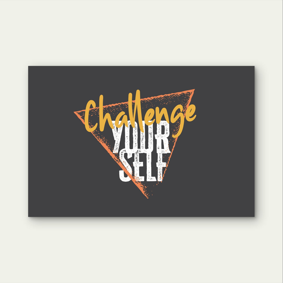 Gym Challenge Yourself Motivational Quote 5mm Plastic Poster Ready to Hang 90x60cm