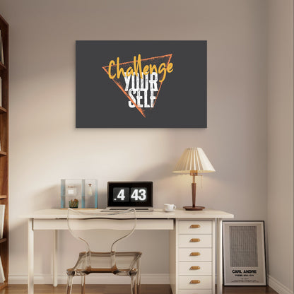 Gym Challenge Yourself Motivational Quote 5mm Plastic Poster Ready to Hang 90x60cm