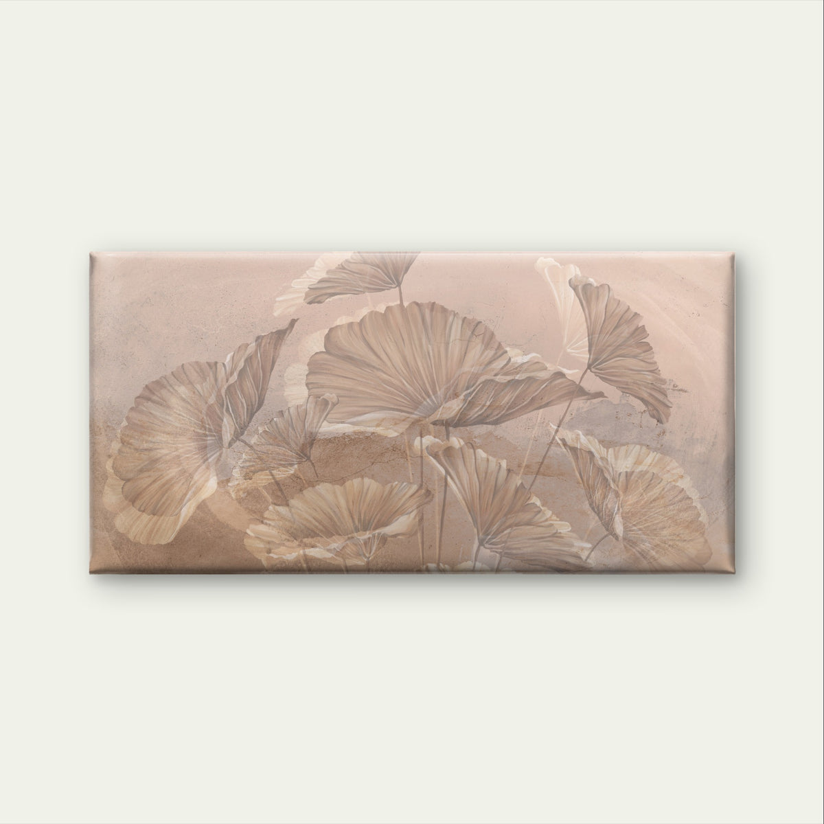Exquisite Warm Cream Ginkgo Foliage Wall Art Canvas Office Home Framed 120x60cm