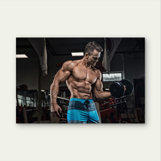 Grand Bodybuilding Gym Fitness Man 5mm Plastic Poster Ready to Hang 90x60cm