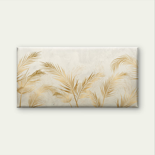 Luxury Gold Foil Palm Leaf Boho Wall Art Canvas Office Home Framed 120x60cm