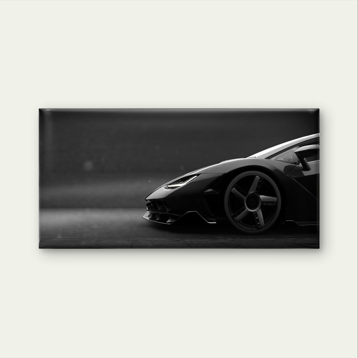 Black Lamborghini Supercar Vehicle Wall Art Canvas Office Home Framed 120x60cm