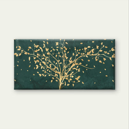 Dark Green Gold Foil Tree Life Art Wall Art Canvas Office Home Framed 120x60cm