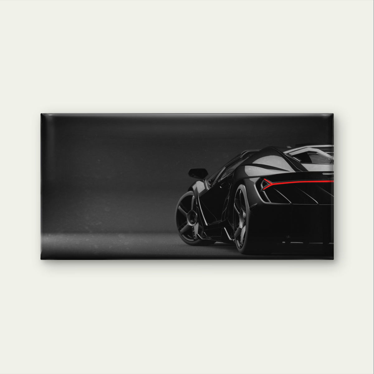 Black Supercar Red Taillight Vehicle Wall Art Canvas Office Home Framed 120x60cm