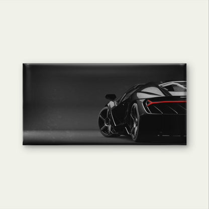 Black Supercar Red Taillight Vehicle Wall Art Canvas Office Home Framed 120x60cm