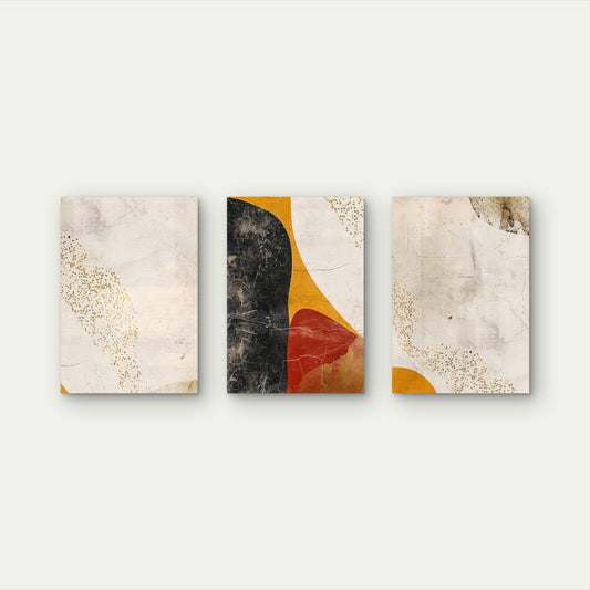 3pcs Modern Gold Foil Textured Abstract   Wall Art Set Canvas Framed 60x90cm - High Quality Print 100% Australian Made Wall Canvas Ready to Hang