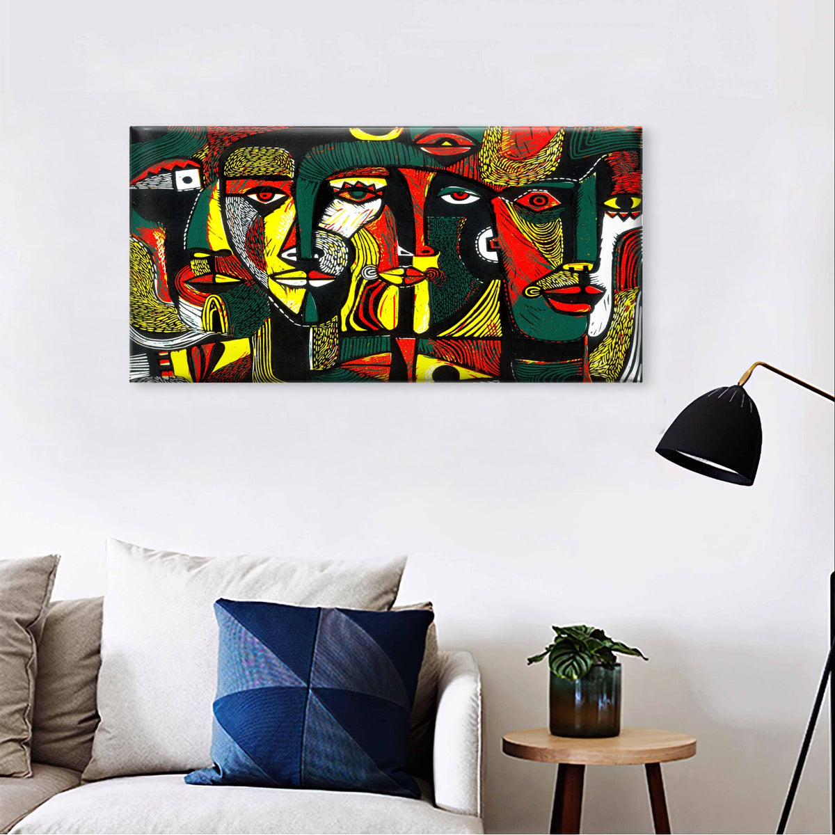African Abstract Tribal Colorful Wall Art Canvas Office Home Framed 120x60cm