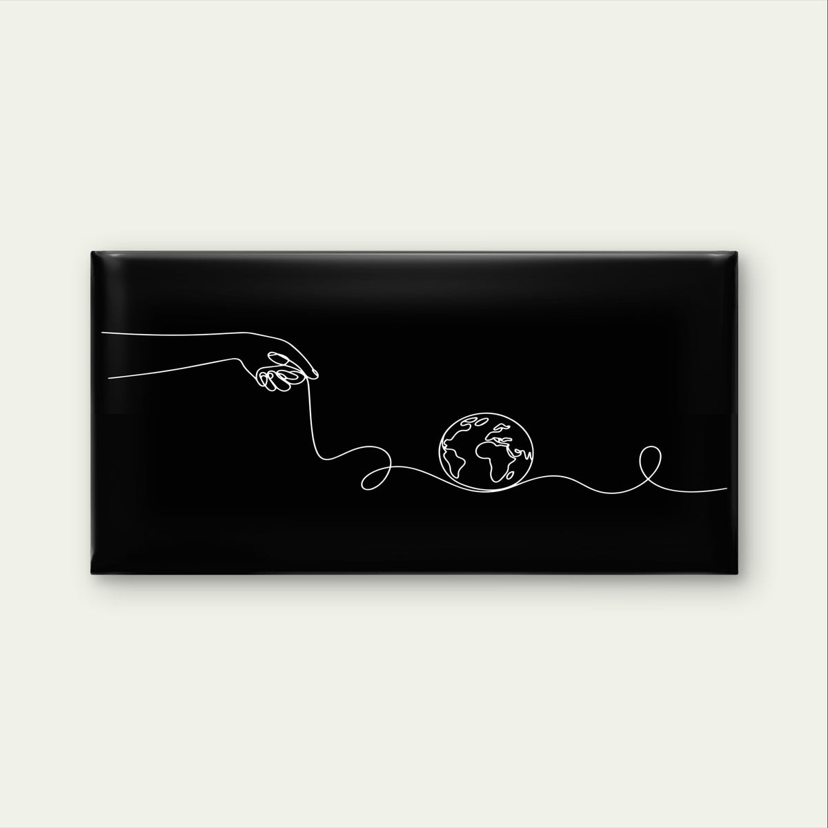 Black White Line Hand Earth Globe Wall Art Canvas Office Home Framed 120x60cm