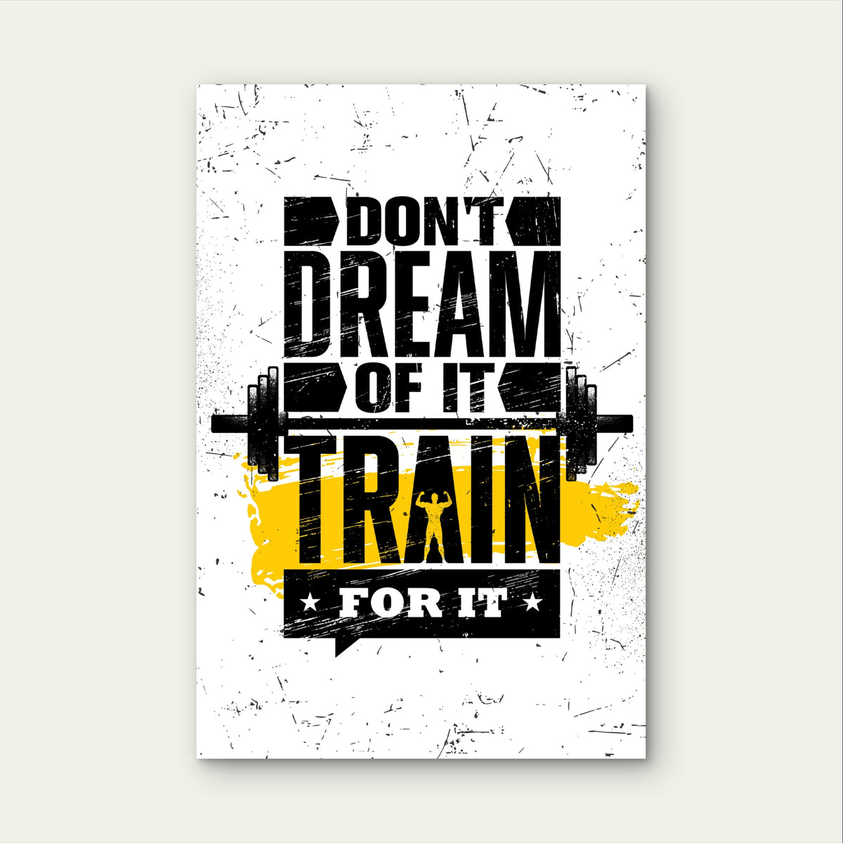 Gym Quote Dont Dream Of It Train For It 5mm Plastic Poster Ready to Hang 90x60cm