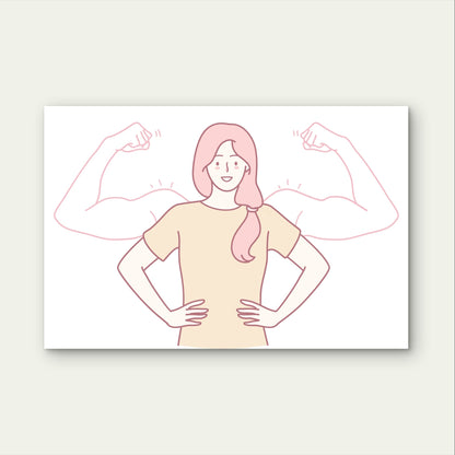 Strong Woman Biceps Power Line Art 5mm Plastic Poster Ready to Hang 90x60cm