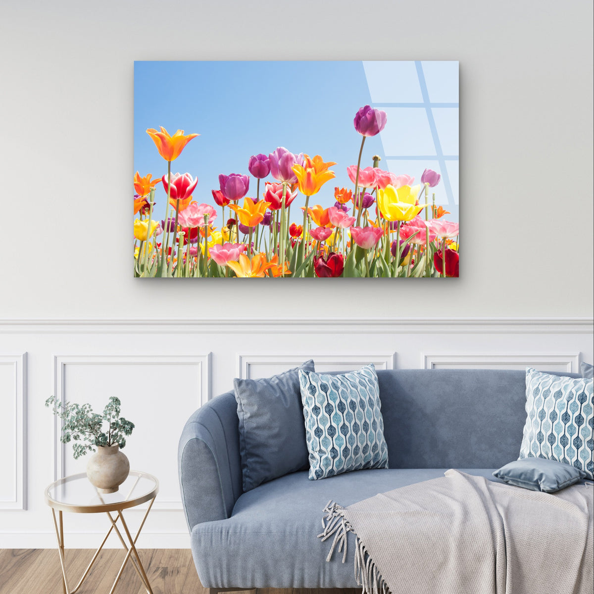 Tulip Flower Floral Spring Garden Field Acrylic Glass Printing Wall Art Australian Made Quality