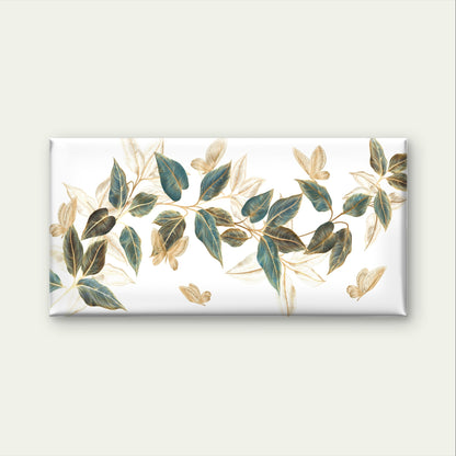 Gold Green Leaf Butterfly Vine Wall Art Canvas Office Home Framed 120x60cm