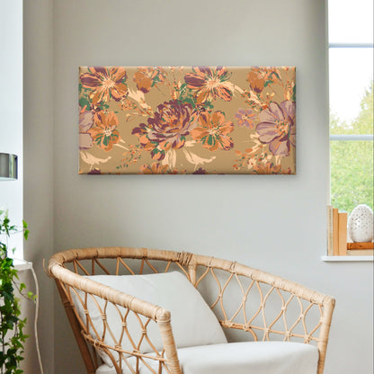 Retro Vintage Floral Pattern Wall Art Canvas Office Home Framed 120x60cm