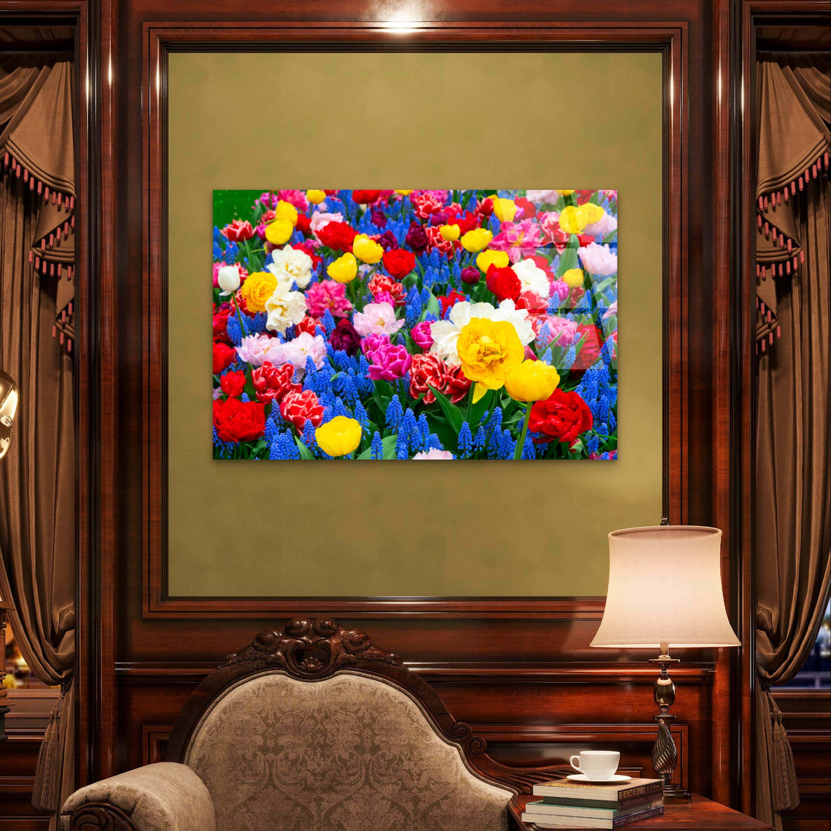 Tulip Garden Hyacinth Floral Flower Acrylic Glass Printing Wall Art Australian Made Quality