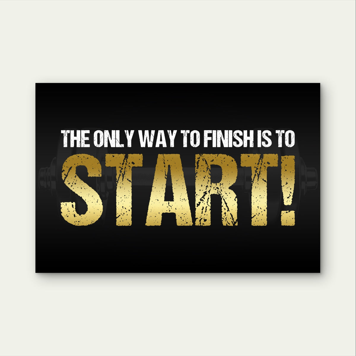 Motivational Gym Quote Gold Typography 5mm Plastic Poster Ready to Hang 90x60cm