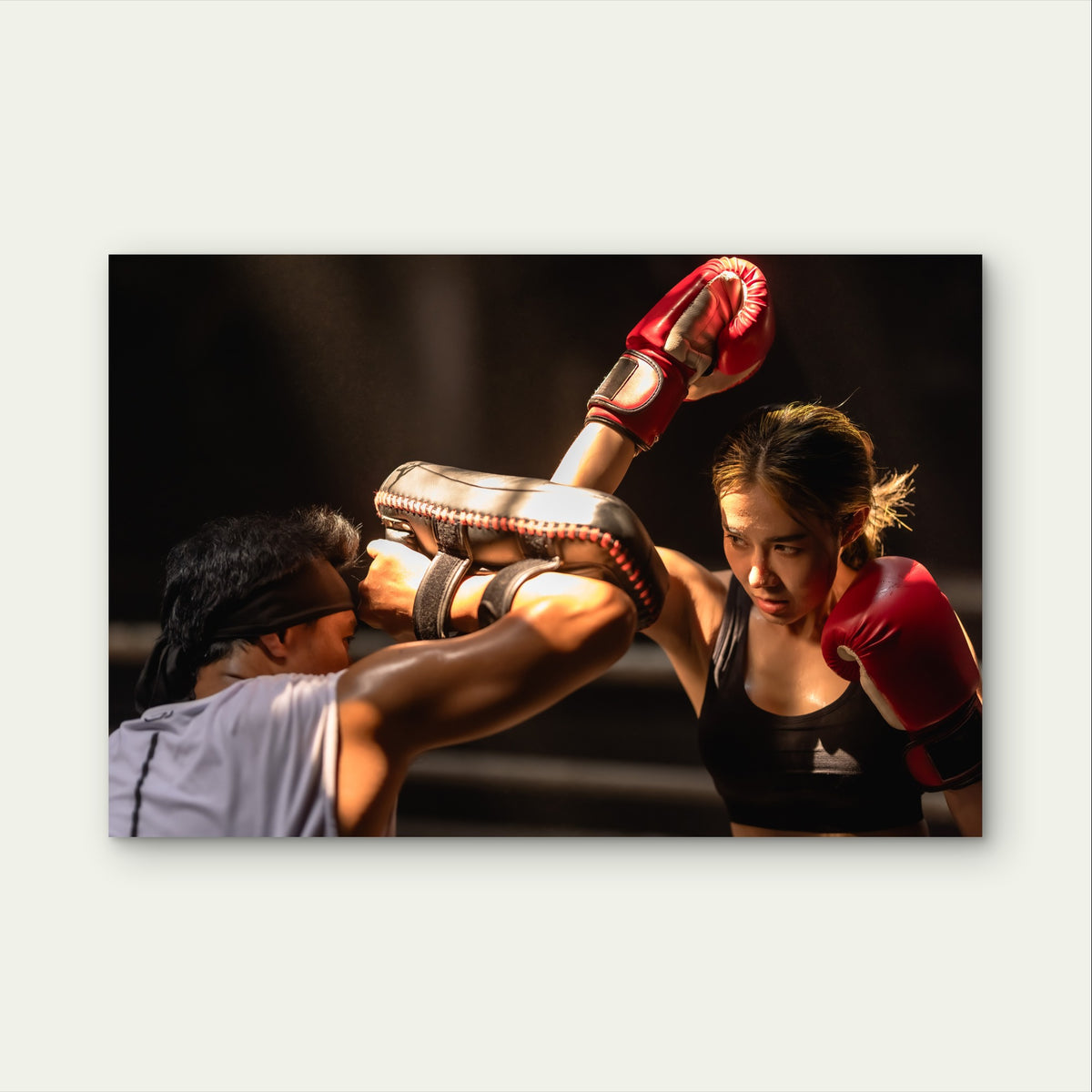 Gym Thai Boxing Training Fighter 5mm Plastic Poster Ready to Hang 90x60cm