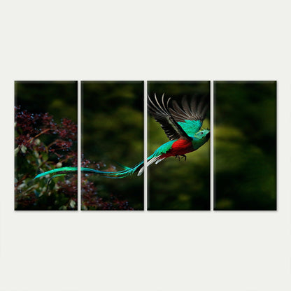 4pcs Glorious Flying Emerald Avian Flight Wall Art Canvas Framed 45x80cm - High Quality Print 100% Australian Made Wall Canvas Ready to Hang